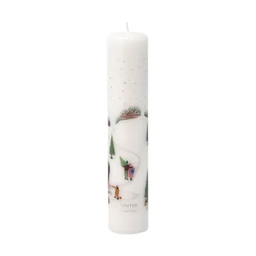 Winter calendar candle Ø5x25 cm - White - Pillivuyt