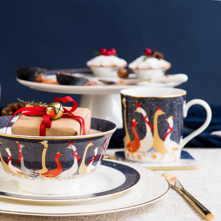 Christmas Geese coaster 6-pack - Blue - Pimpernel