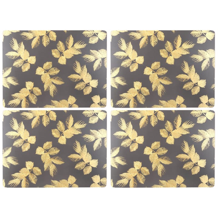 Etched Leaves place mat 40x30 cm 4-pack - Dark grey - Pimpernel