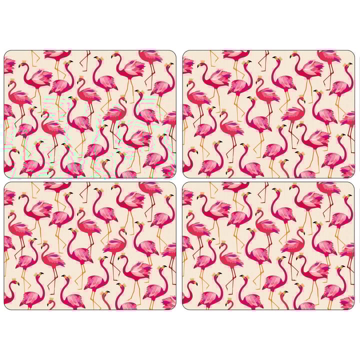 Flamingo coaster 4-pack - 30x23 cm - Pimpernel