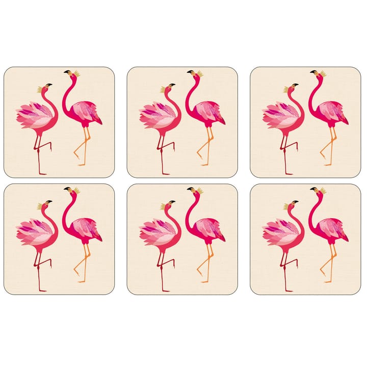 Flamingo coaster 6-pack - Pink - Pimpernel