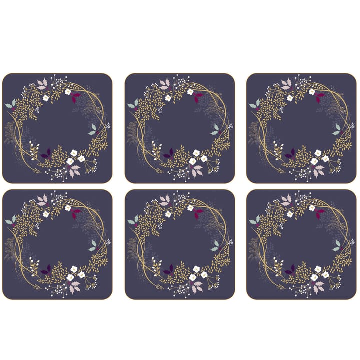 Garland coaster 6-pack - Blue - Pimpernel