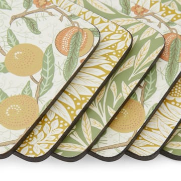Morris & Co Simpley mixed glass coasters 6 pieces - Fruit, Willow, Marigold - Pimpernel