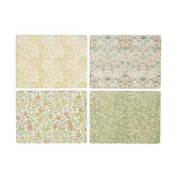 Morris & Co Simpley mixed placemat 4 pieces - Fruit, Willow, Strawberry Thief, Marigold - Pimpernel