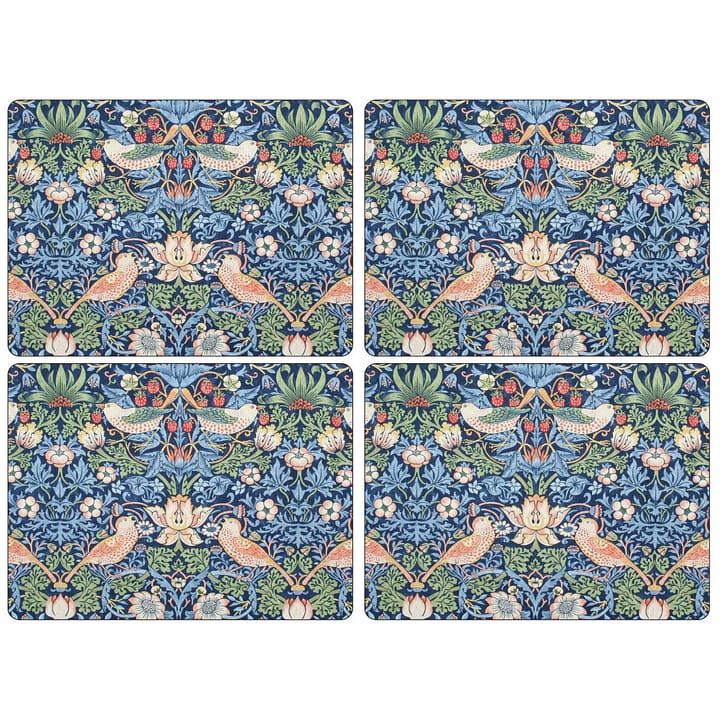 Strawberry Thief bordsunderlägg 30x40 cm 4 pack - Blue - Pimpernel