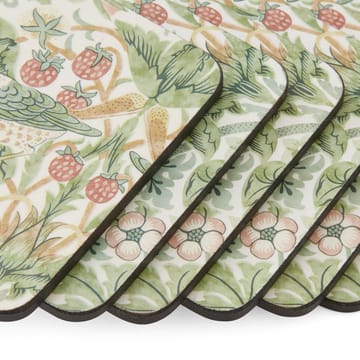 Strawberry Thief coaster 6-pack - Green - Pimpernel