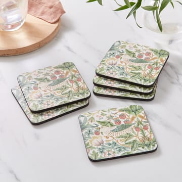 Strawberry Thief coaster 6-pack - Green - Pimpernel