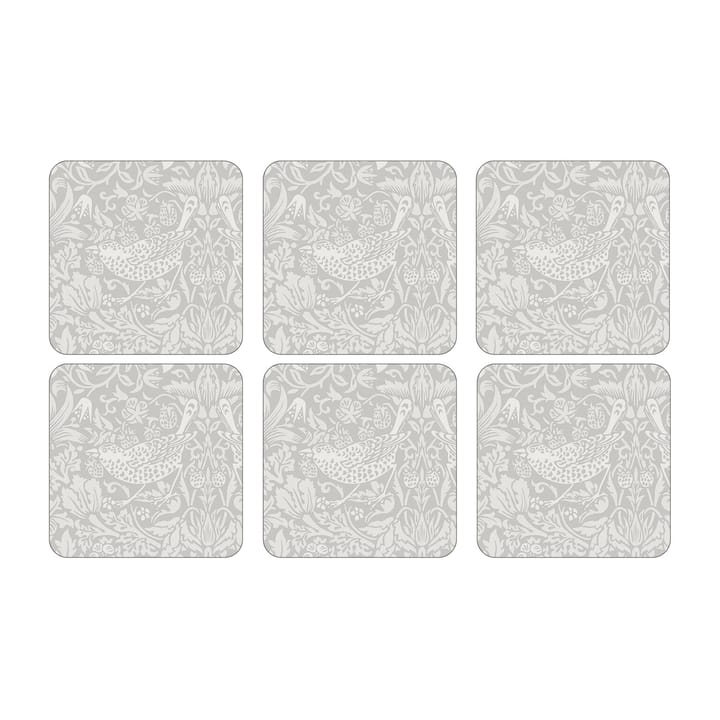 Strawberry Thief coaster 6-pack - Grey - Pimpernel