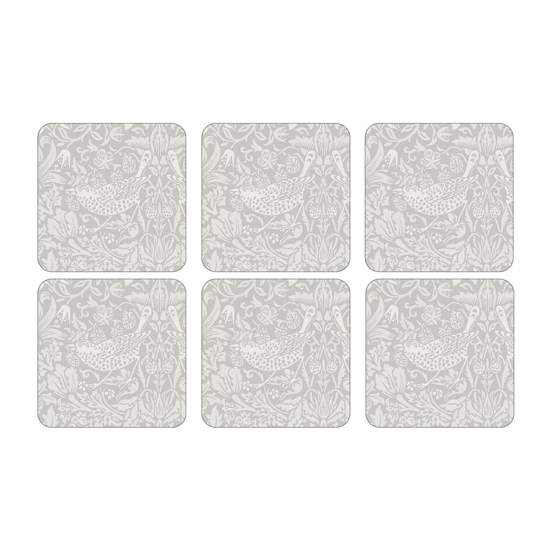 Pimpernel Strawberry Thief coaster 6-pack Grey