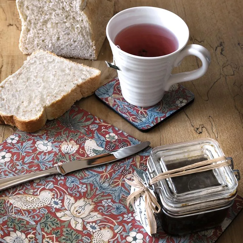 Strawberry Thief coaster 6-pack, Red Pimpernel