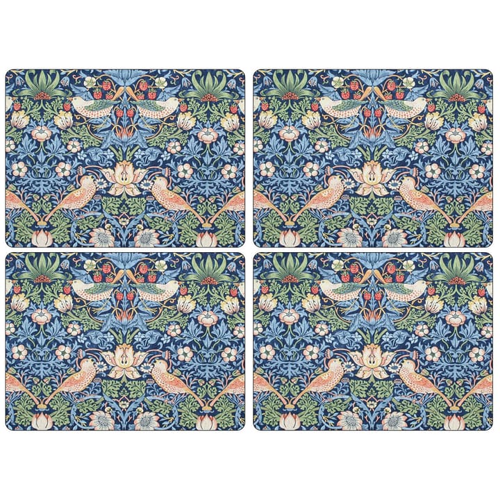 Strawberry Thief Placemats 30x40 cm 4 pack - Blue - Pimpernel