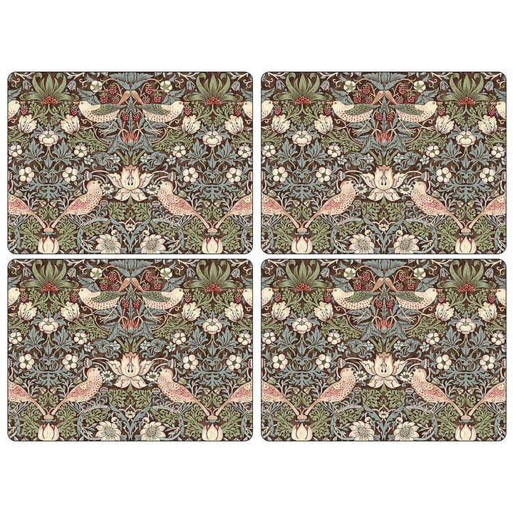 Strawberry Thief Placemats 30x40 cm 4 pack - Brown - Pimpernel