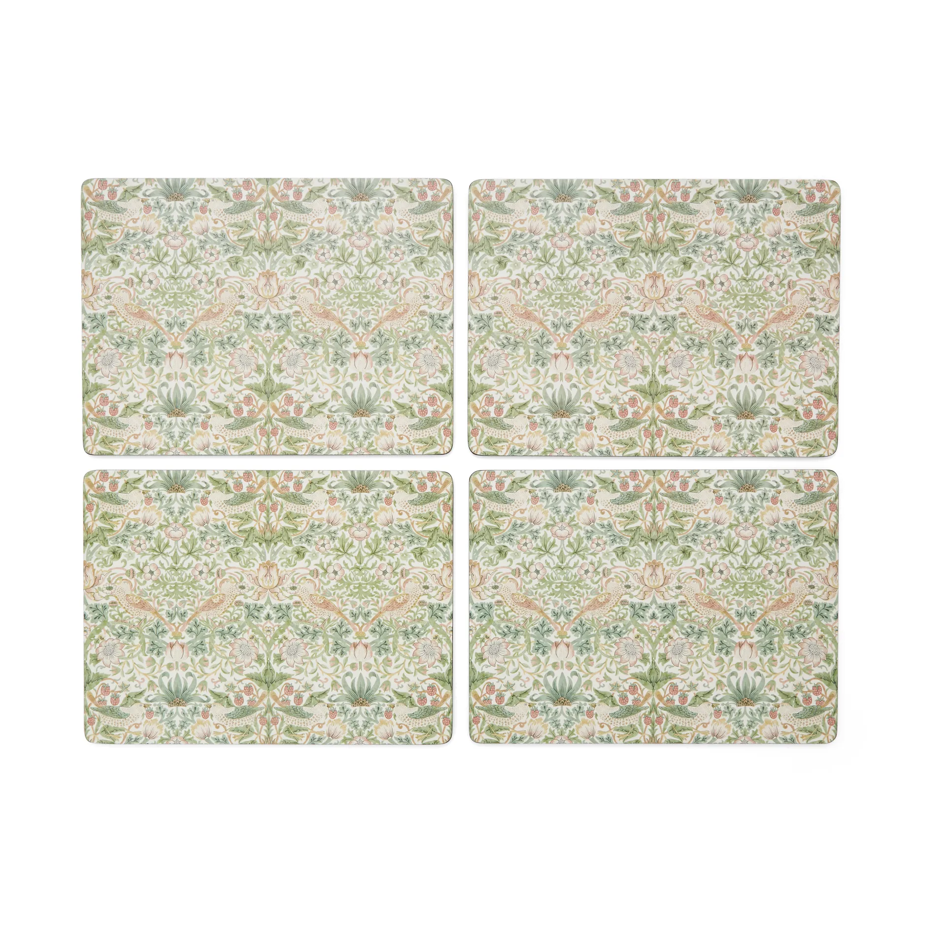 Strawberry Thief Placemats 30x40 cm 4 pack, Green Pimpernel
