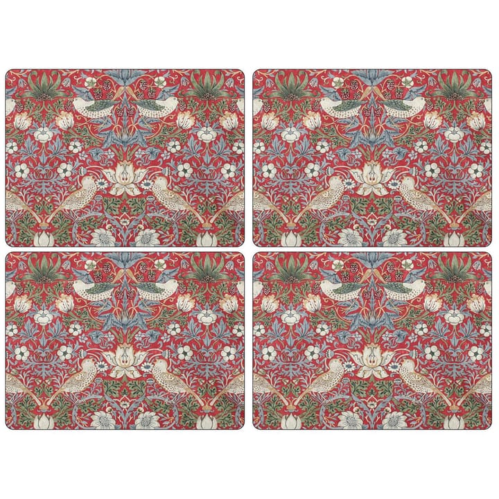 Strawberry Thief Placemats 30x40 cm 4 pack - Red - Pimpernel