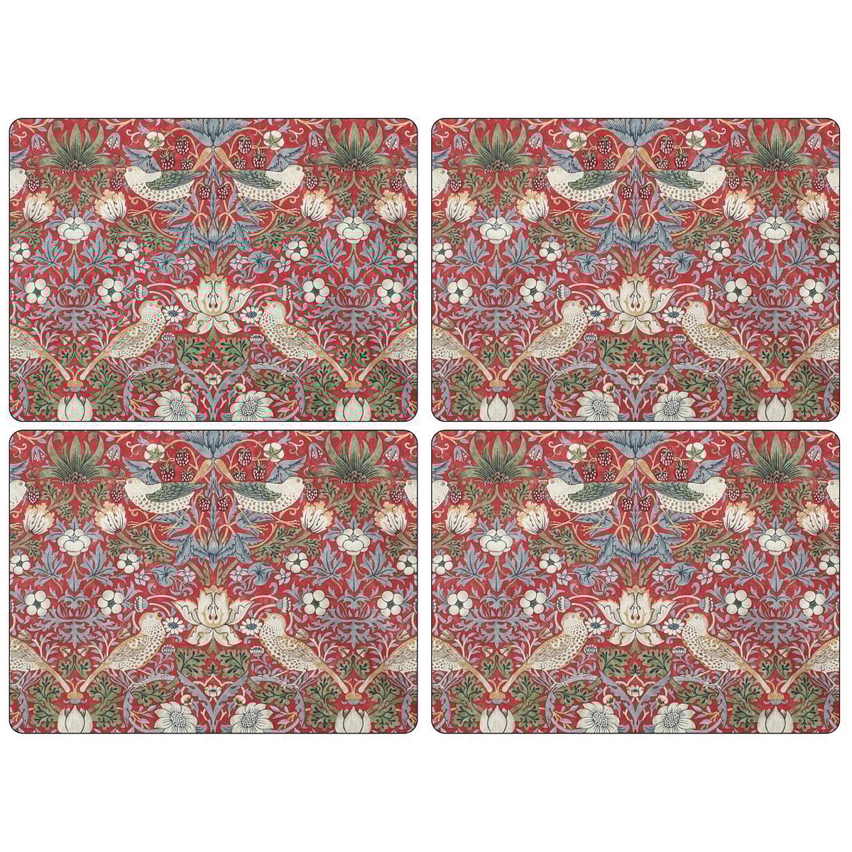 Pimpernel Strawberry Thief Placemats 30x40 cm 4 pack Red