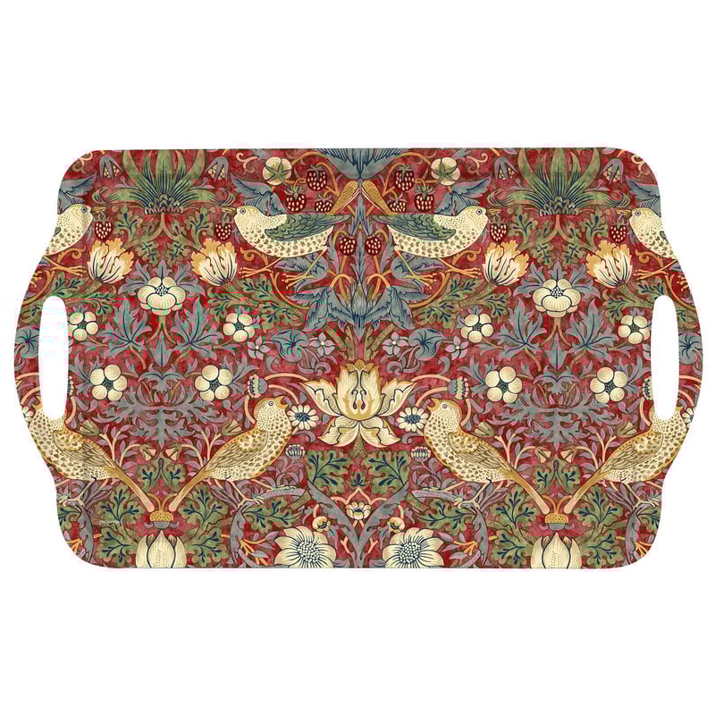 Pimpernel Strawberry Thief tray with handle Red