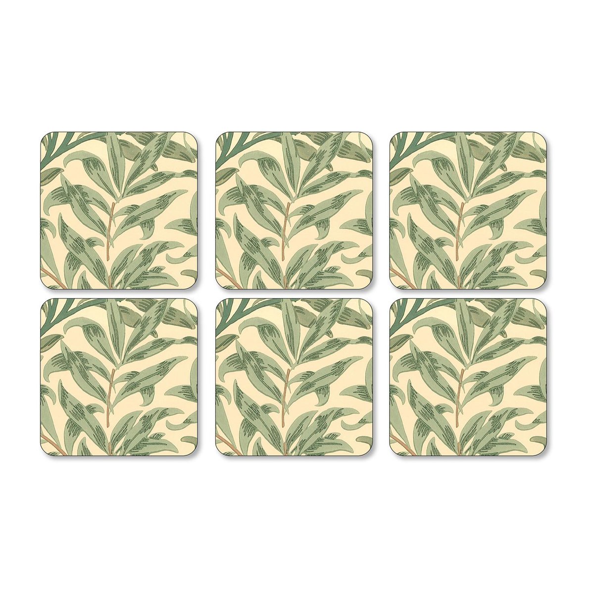 Pimpernel Willow Bough coaster 6-pack Green