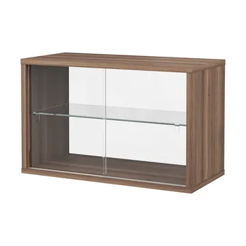 Pira display cabinet - Walnut-clear glass, 70x31 cm, glass back - Pira