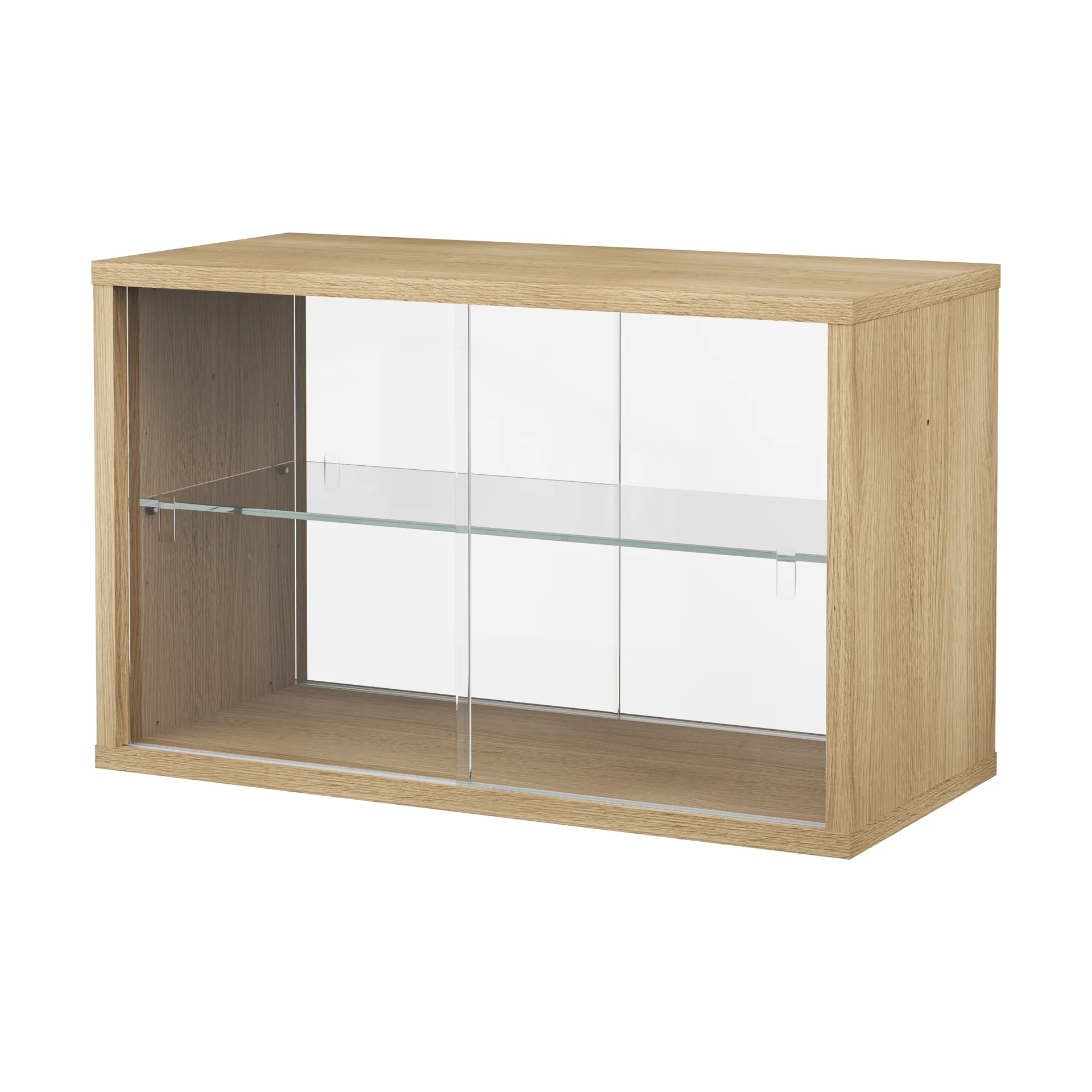 Pira display cabinet, Whitewashed oak-clear glass, 70x31 cm, 4 doors Pira