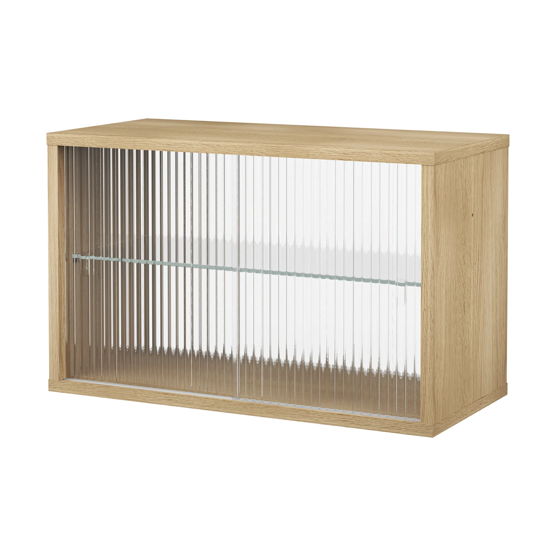 Pira display cabinet, Whitewashed oak–fluted glass, 70x31 cm, 4 doors Pira