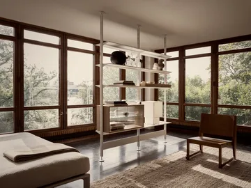 Pira display cabinet - Whitewashed oak–fluted glass, 70x31 cm, 4 doors - Pira