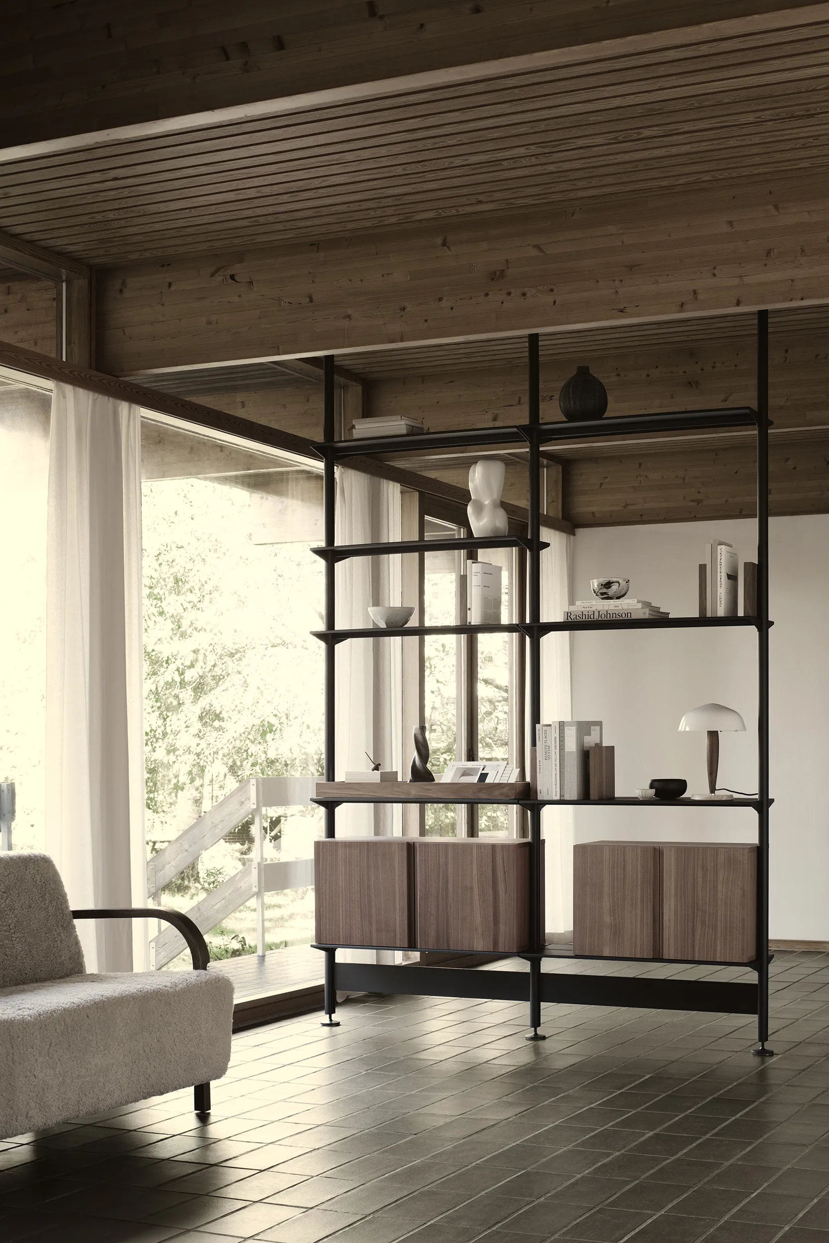 Pira G2 shelving system F C A Black/Walnut 240–247 cm,  Pira