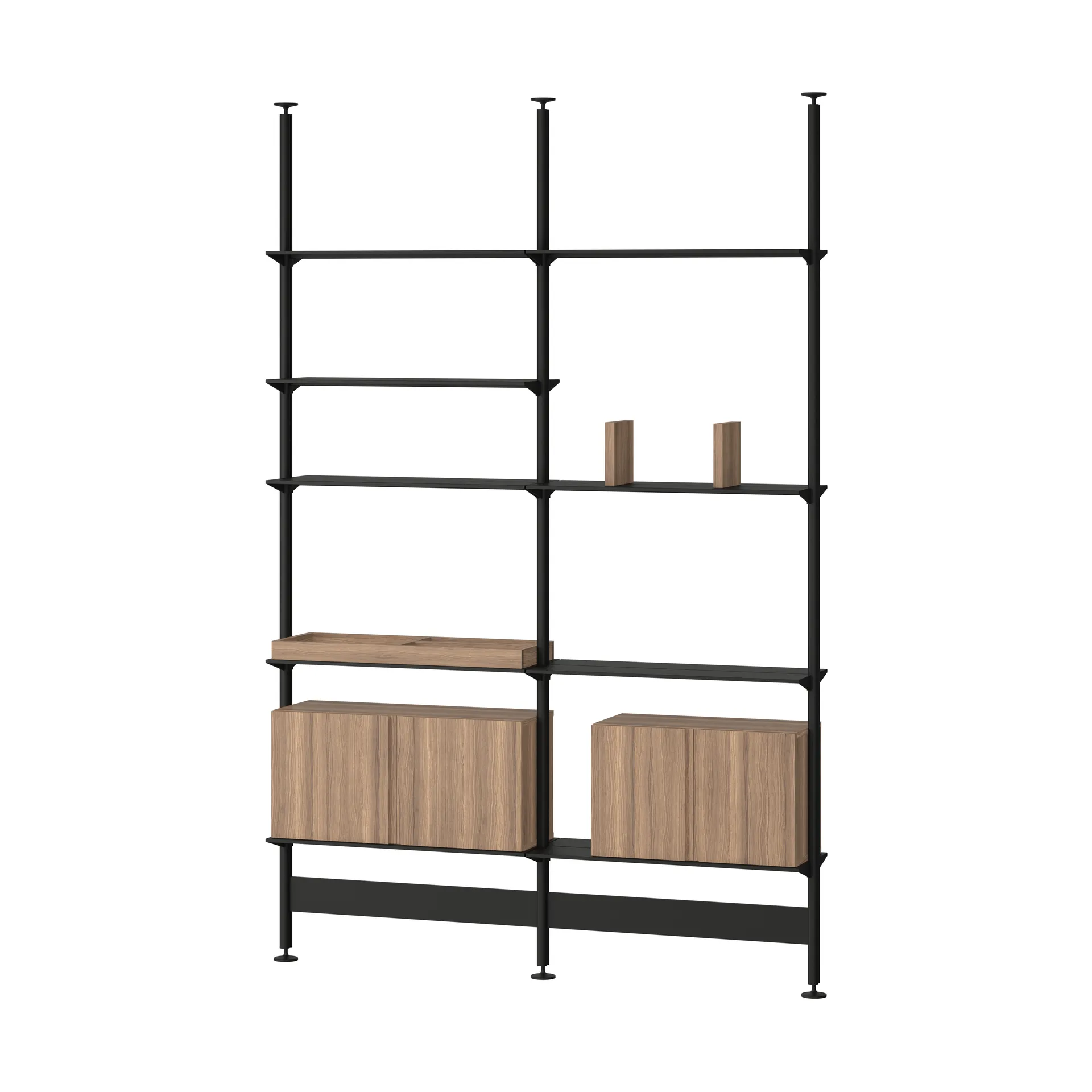 Pira G2 shelving system F C A Black/Walnut 240–247 cm Pira
