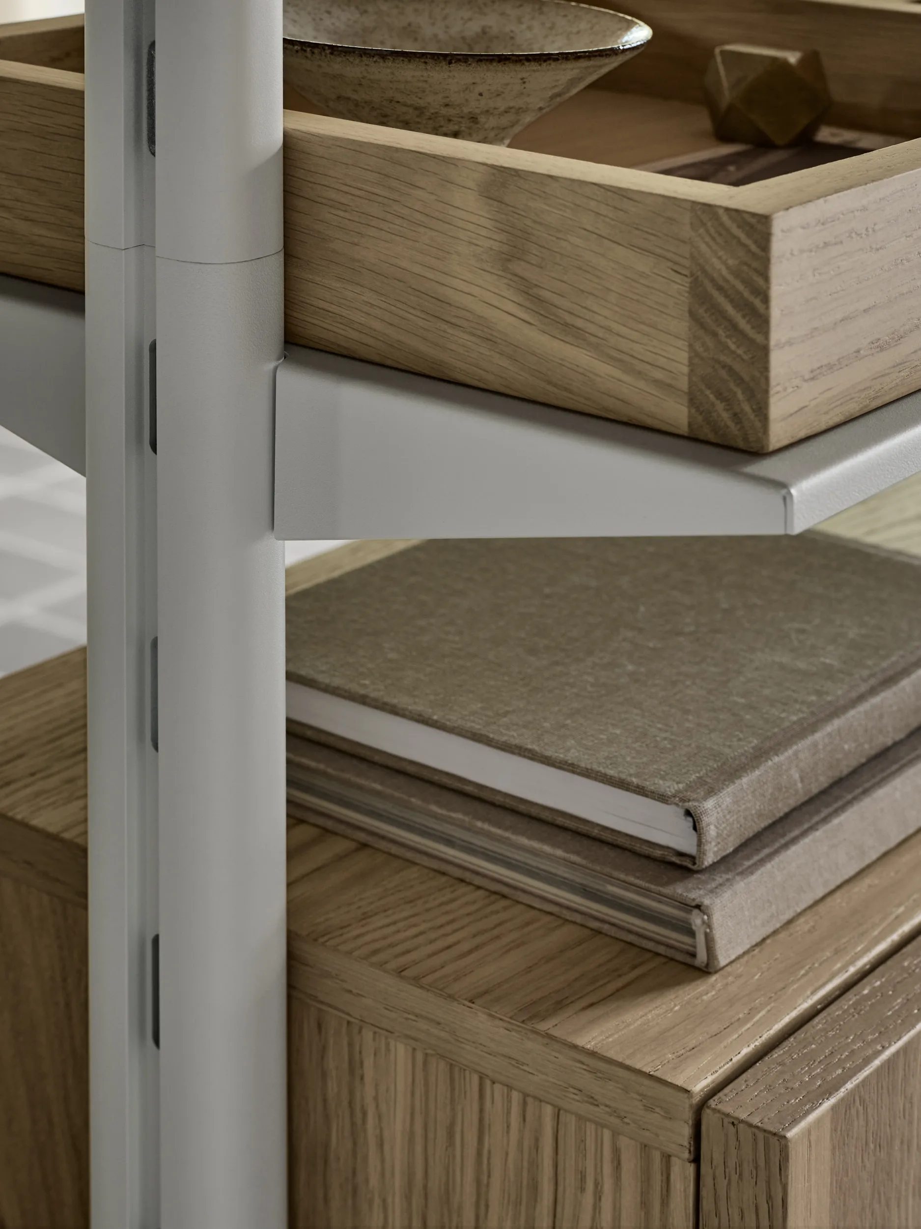 Pira G2 shelving system F C A White/Oak 256–264 cm,  Pira