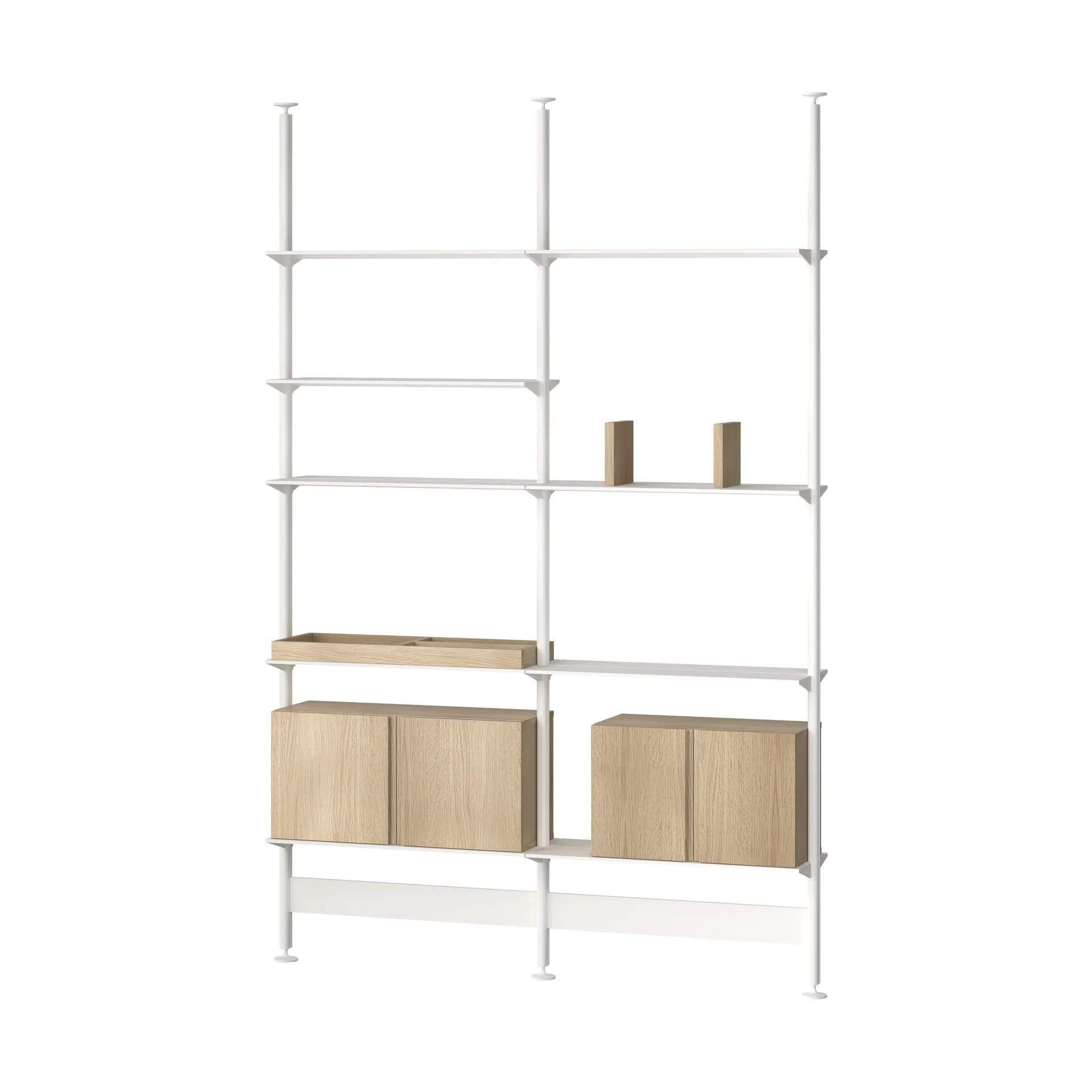 Pira G2 shelving system F C A White/Oak 256–264 cm Pira