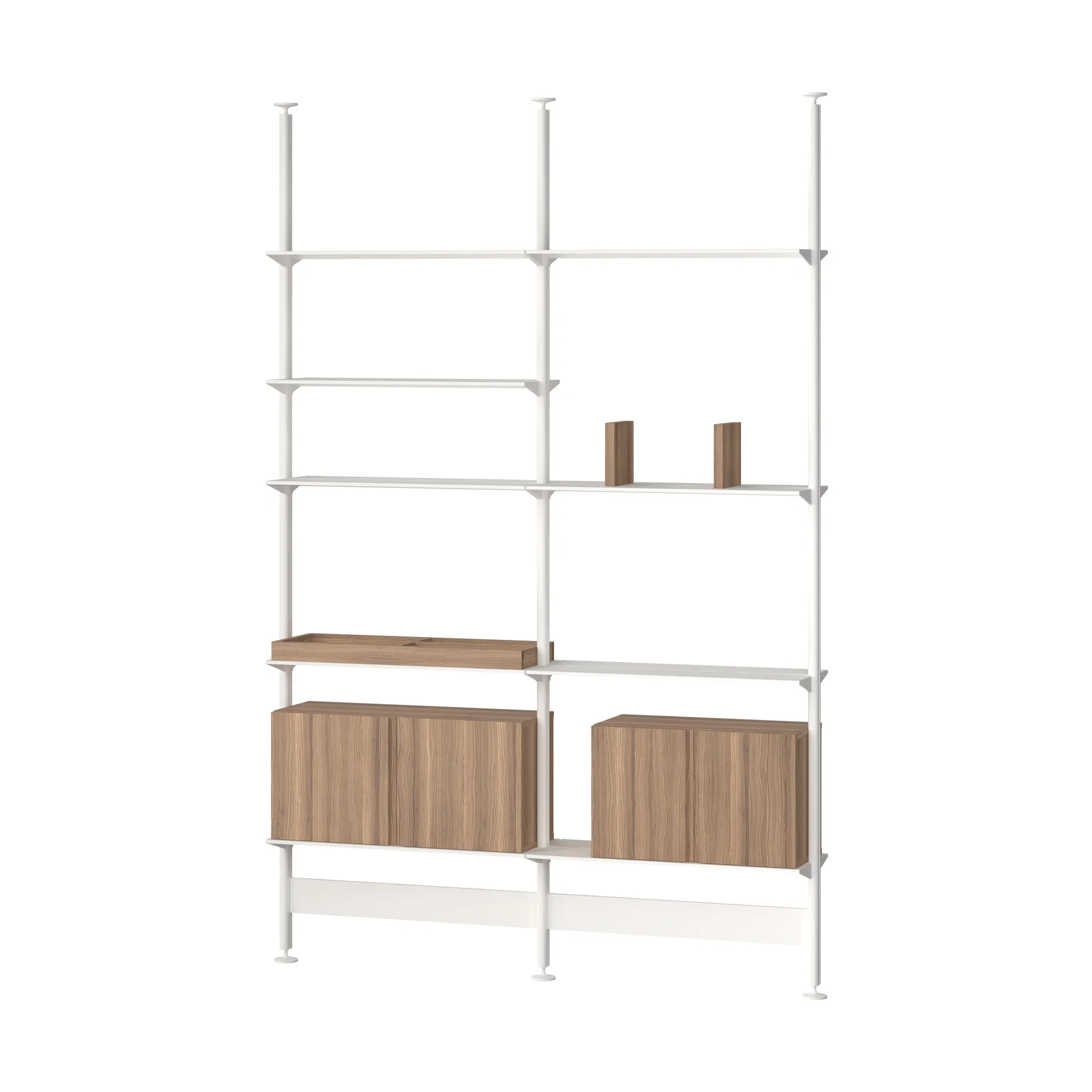Pira G2 shelving system F C A White/Walnut 248–255 cm,  Pira