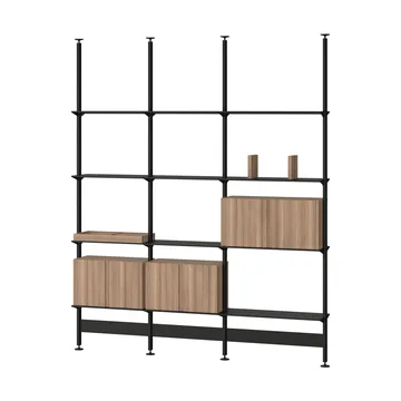 Pira G2 shelving system F C B Black/Walnut 248–255 cm - Pira