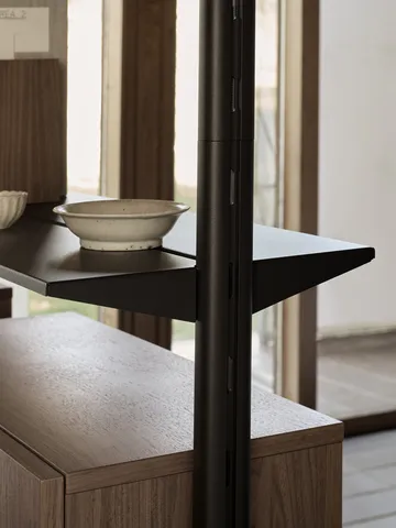 Pira G2 shelving system F C B Black/Walnut 248–255 cm - Pira