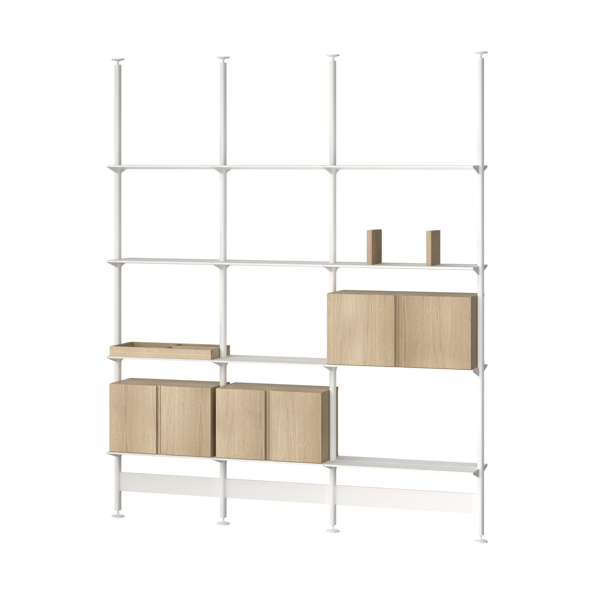 Pira G2 shelving system F C B White/Oak 256–264 cm,  Pira