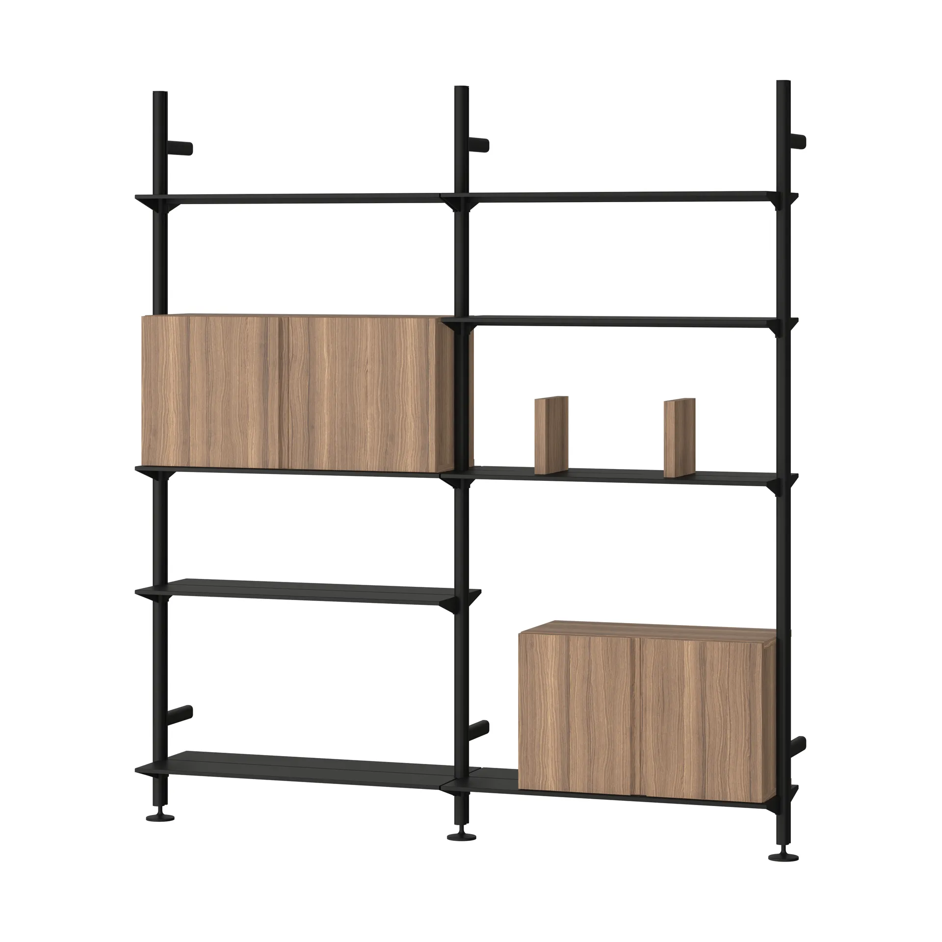Pira G2 shelving system W A Black/Walnut,  Pira