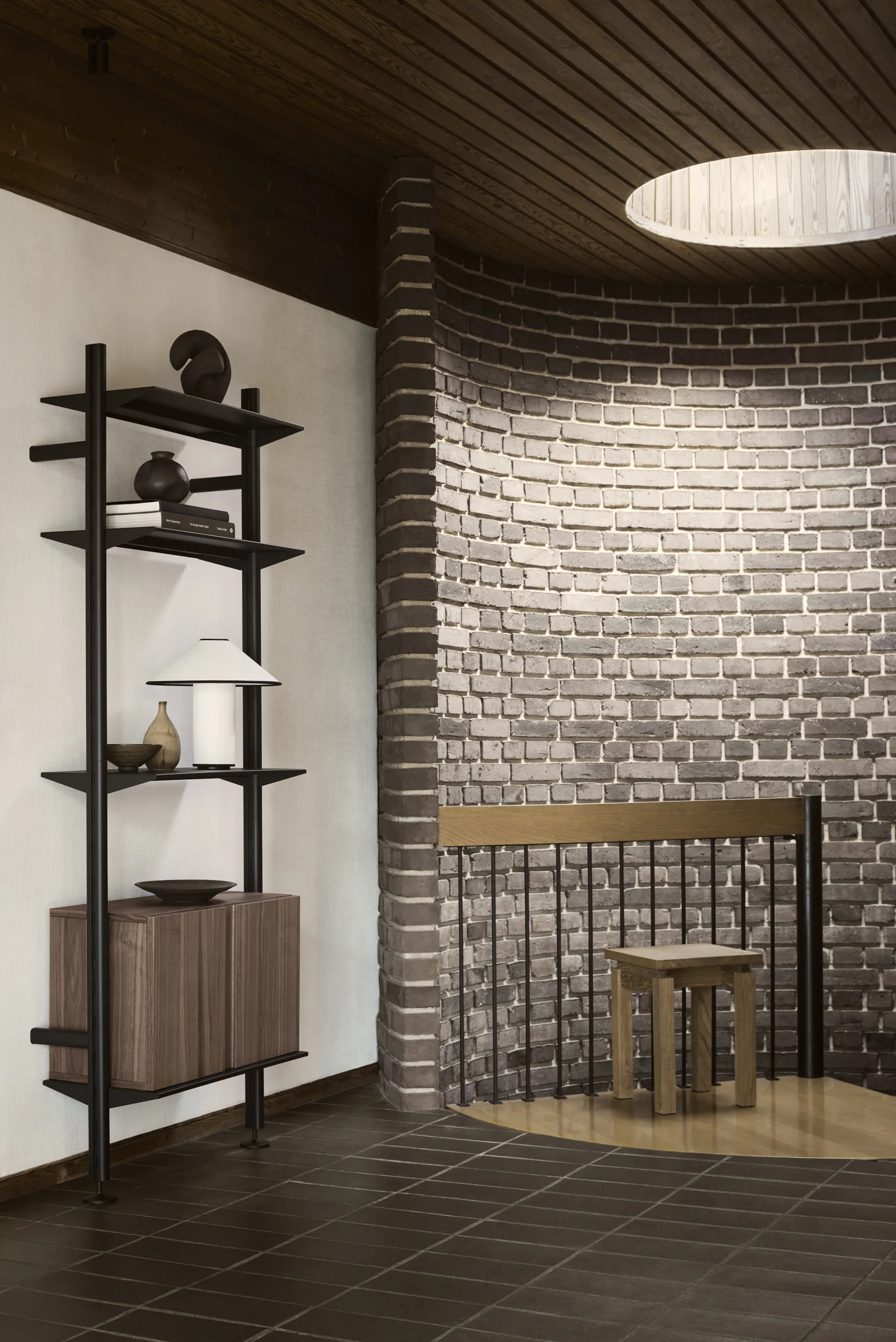 Pira G2 shelving system W B Black/Walnut,  Pira