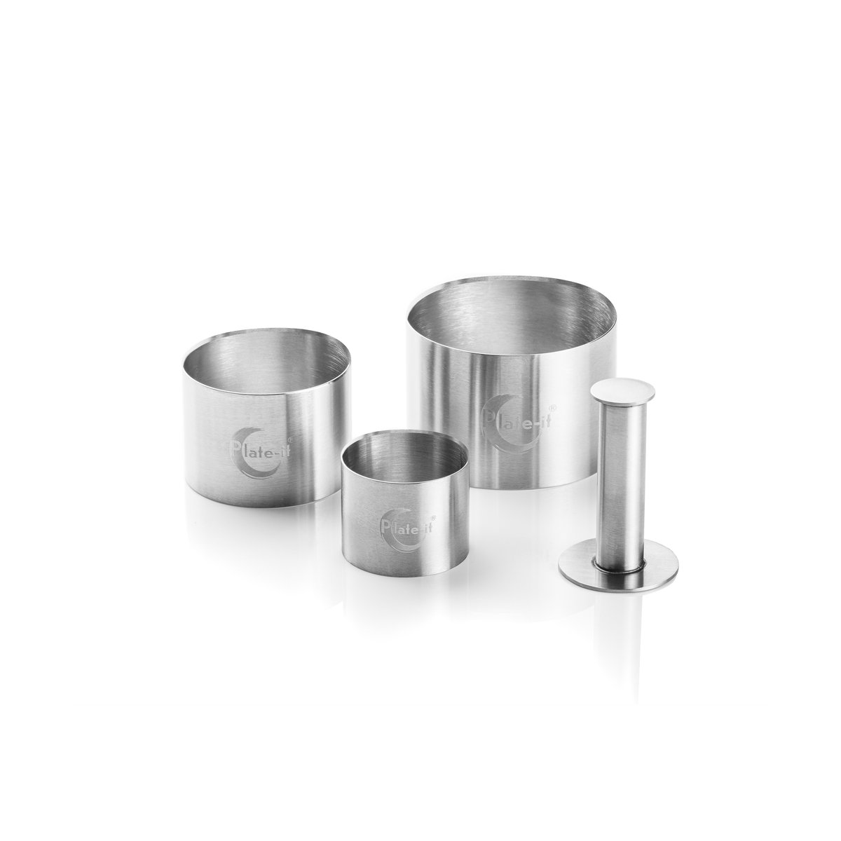 Plate It Plate-it garnish mold 4 pieces Steel | Scandinavian Design | Cookie/Biscuit cutters & cake tins | Silver-coloured