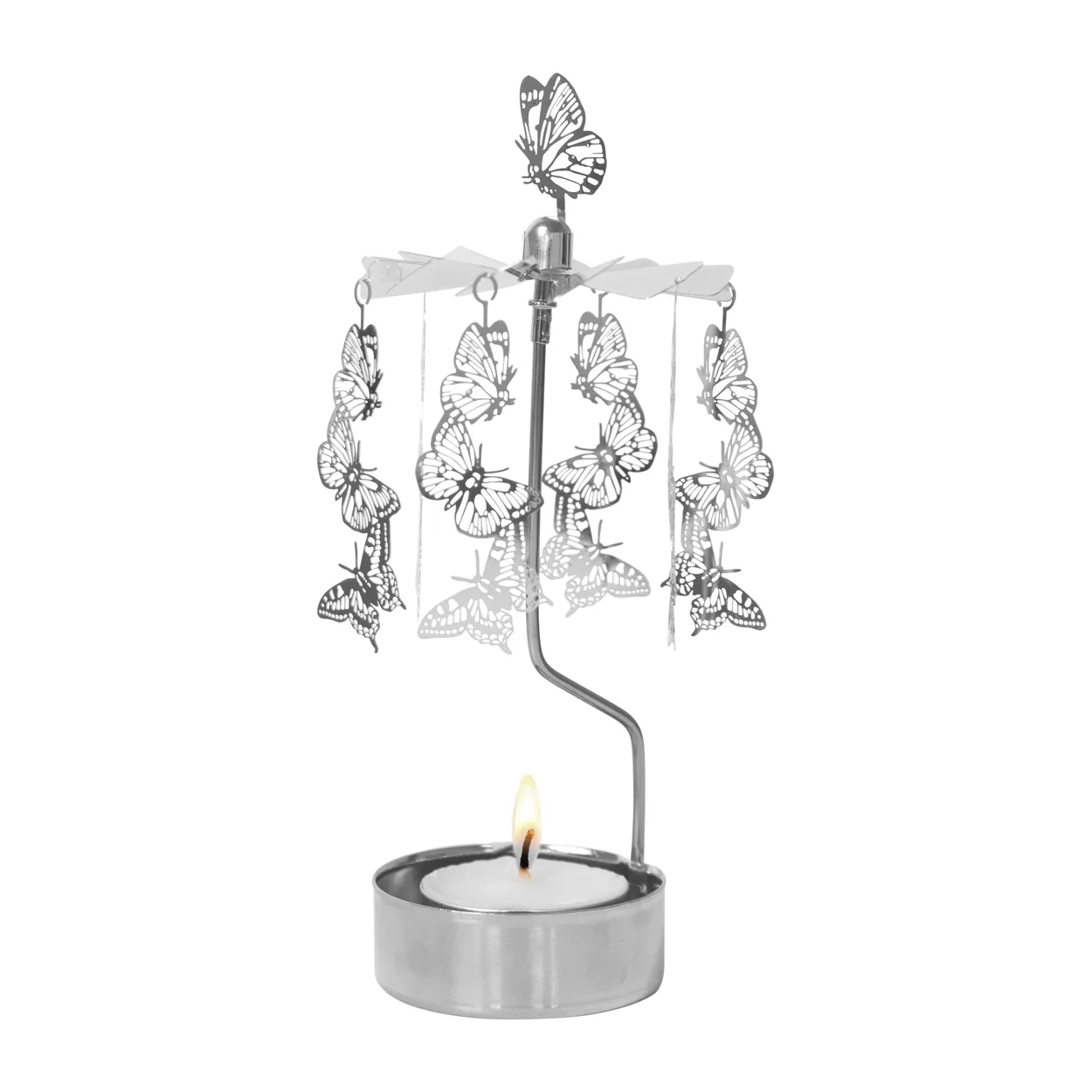Pluto Design Angel chime papillons Silver | Scandinavian Design | Tea light holders, lanterns & candle dishes | Silver-coloured