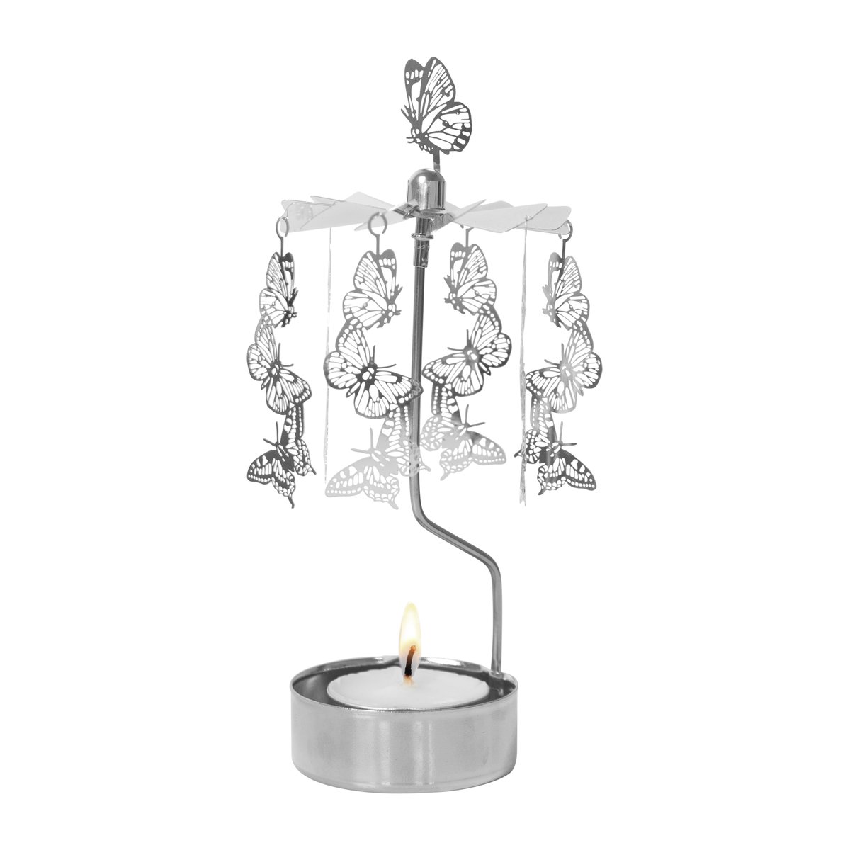 Pluto Design Angel chime papillons Silver | Scandinavian Design | Tea light holders, lanterns & candle dishes | Silver-coloured