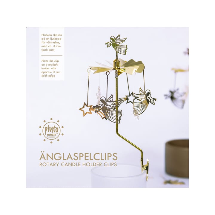 Angel chimes clips angels and stars, gold Pluto Design