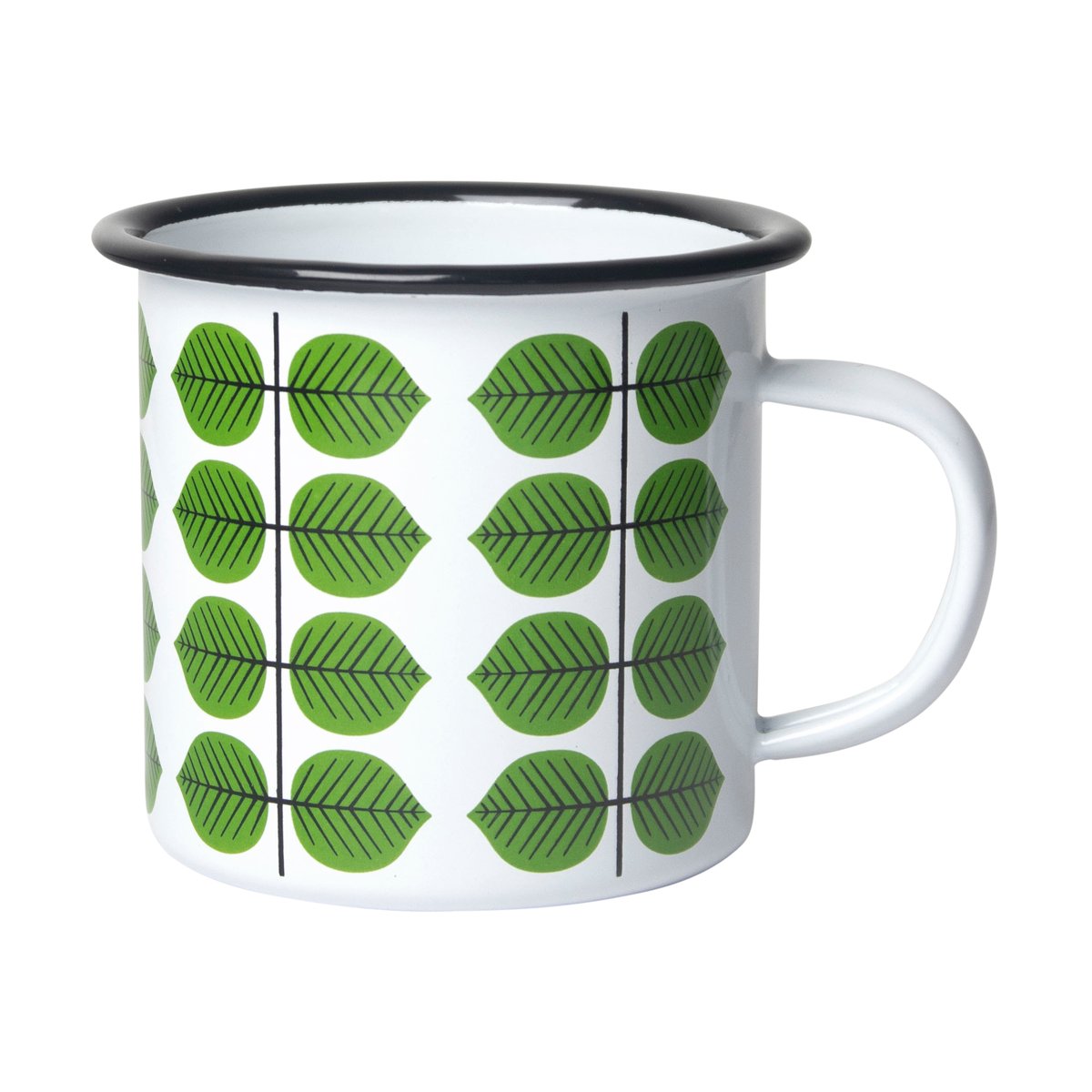Pluto Design Berså enamel mug White-green | Scandinavian Design | Coffee cups | White