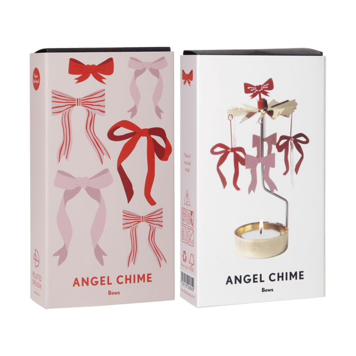 Bow angel chime, Gold-red-pink Pluto Design