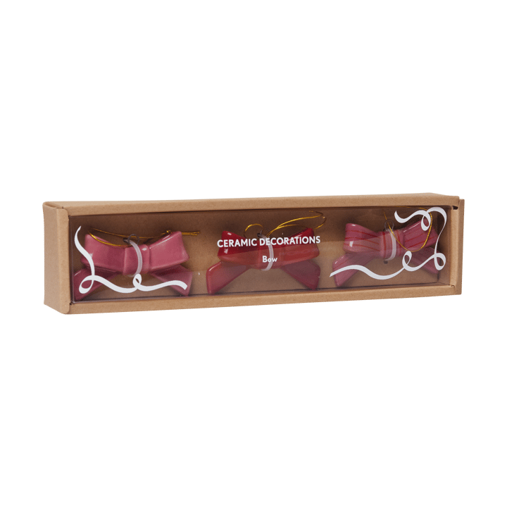 Bow decoration hangers 3 pieces, Red-pink Pluto Design