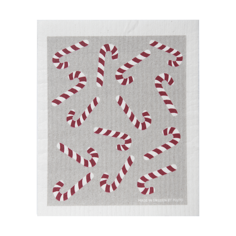 Pluto Design Candy cane dishcloth 17x20 cm White-grey-red