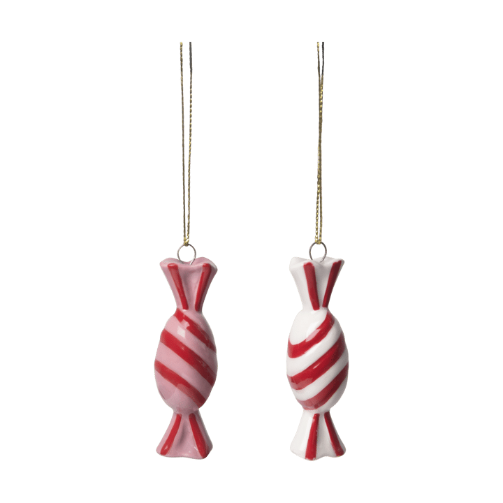 Candy decoration hang 2 parts - Red-white - Pluto Design