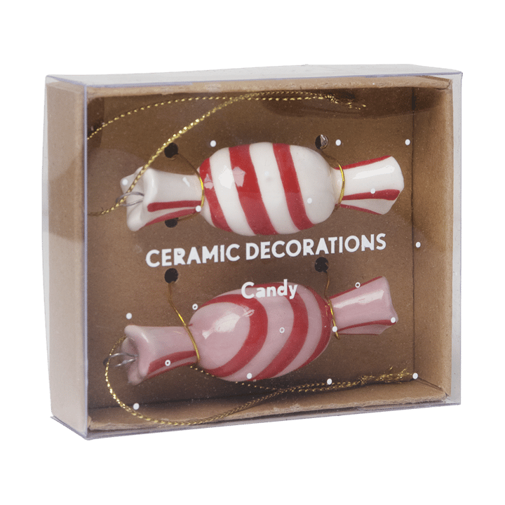 Candy decoration hang 2 parts, Red-white Pluto Design