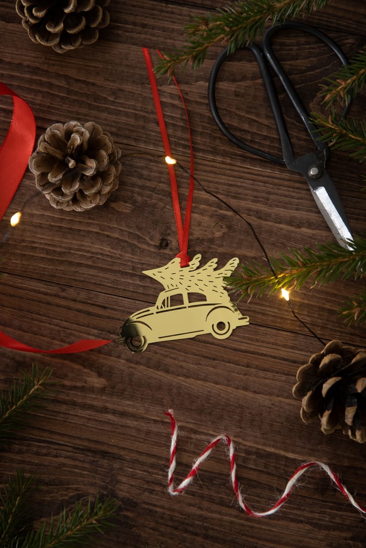 Christmas car Christmas tree bauble - Gold - Pluto Design