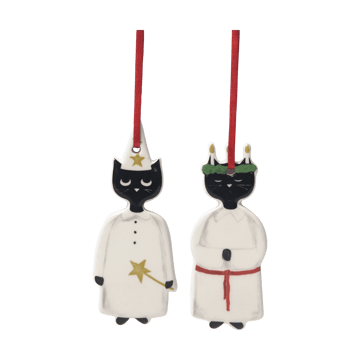 Christmas cats ornament 2 pieces - Black-white - Pluto Design
