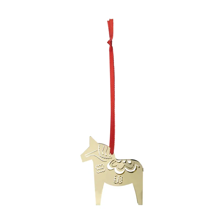 Christmas horse 3D hanging ornament - Gold - Pluto Design