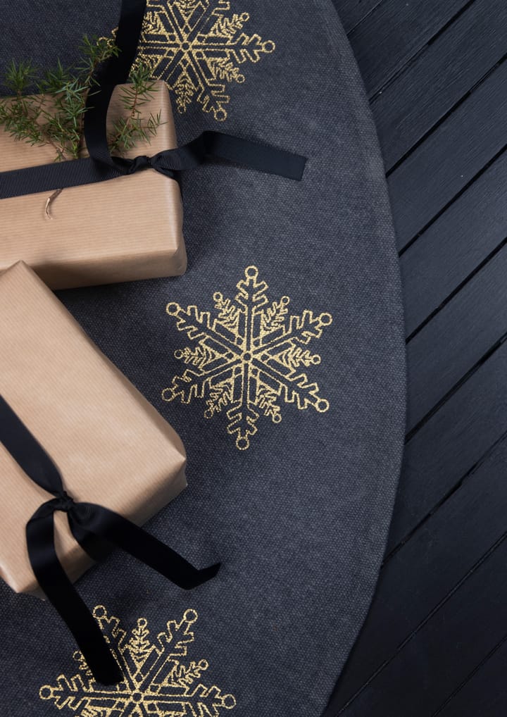 Christmas tree rug snow star Ø110 cm, Grey-gold Pluto Design