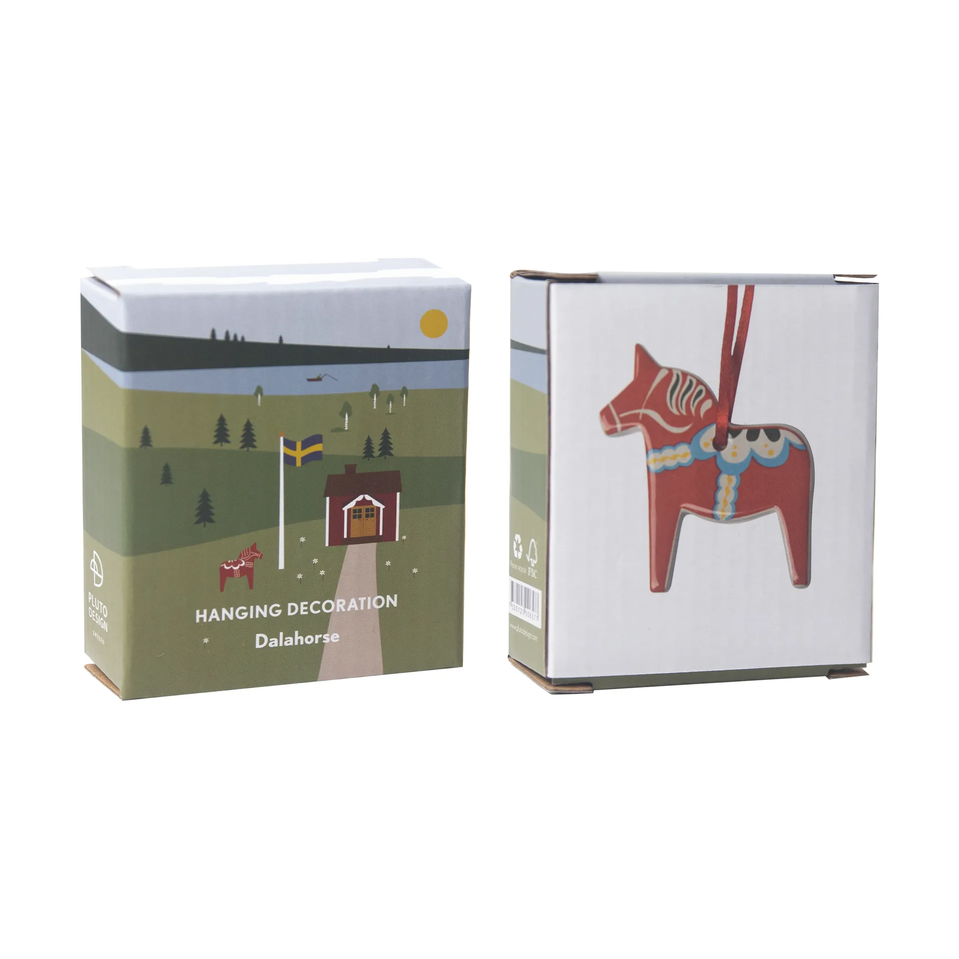 Dala horse decoration pendant, Red Pluto Design